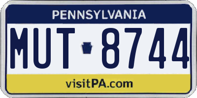 PA license plate MUT8744