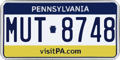 PA license plate MUT8748