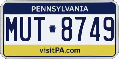 PA license plate MUT8749