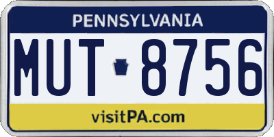 PA license plate MUT8756