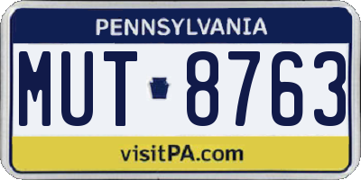 PA license plate MUT8763