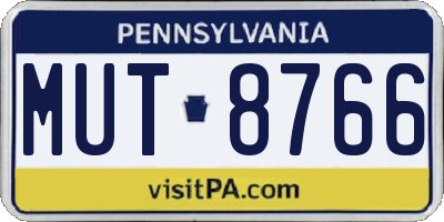 PA license plate MUT8766