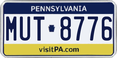 PA license plate MUT8776