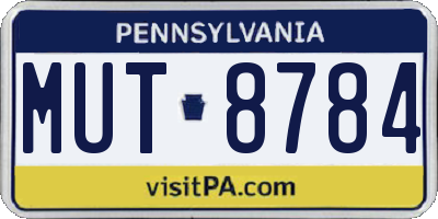 PA license plate MUT8784