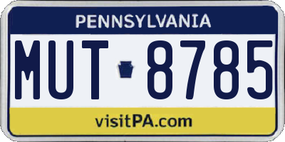 PA license plate MUT8785