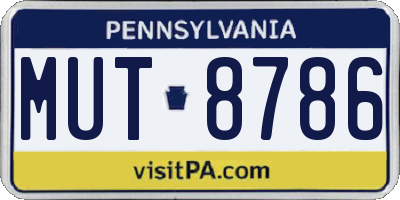 PA license plate MUT8786