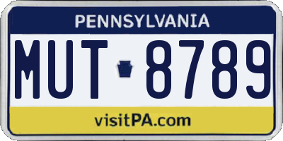 PA license plate MUT8789