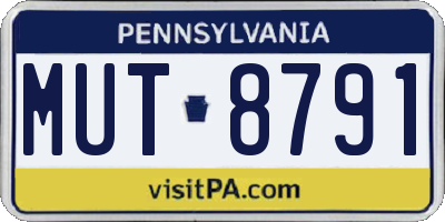 PA license plate MUT8791