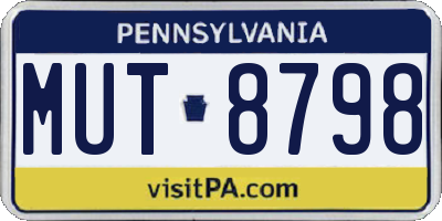 PA license plate MUT8798