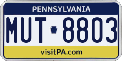 PA license plate MUT8803
