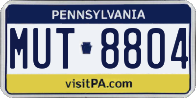 PA license plate MUT8804