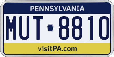 PA license plate MUT8810