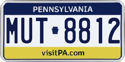 PA license plate MUT8812