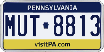PA license plate MUT8813