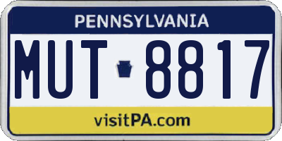 PA license plate MUT8817