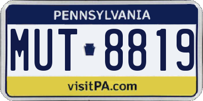 PA license plate MUT8819