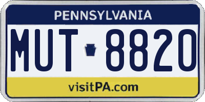 PA license plate MUT8820