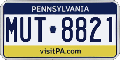 PA license plate MUT8821