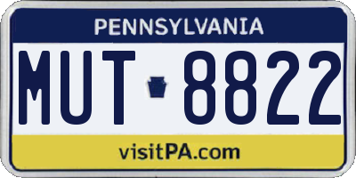 PA license plate MUT8822