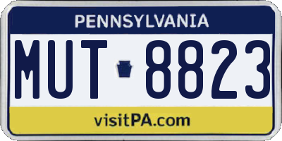 PA license plate MUT8823