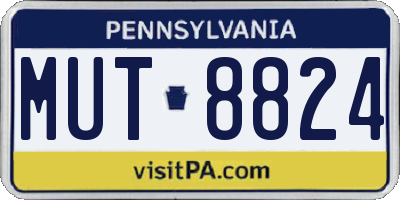 PA license plate MUT8824