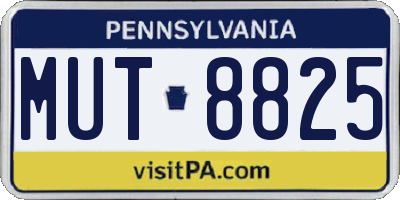 PA license plate MUT8825