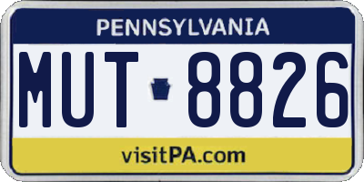 PA license plate MUT8826
