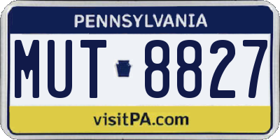 PA license plate MUT8827