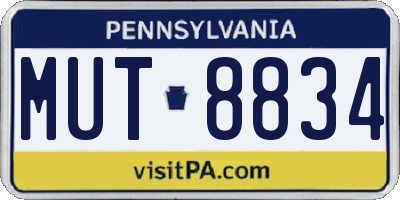 PA license plate MUT8834