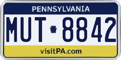 PA license plate MUT8842