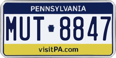 PA license plate MUT8847