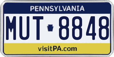 PA license plate MUT8848
