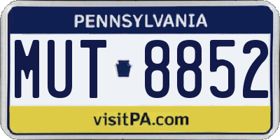 PA license plate MUT8852