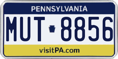PA license plate MUT8856