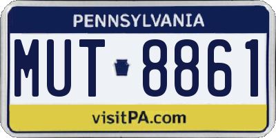 PA license plate MUT8861
