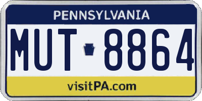 PA license plate MUT8864