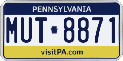 PA license plate MUT8871
