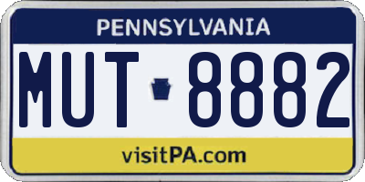 PA license plate MUT8882