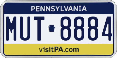 PA license plate MUT8884