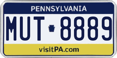 PA license plate MUT8889