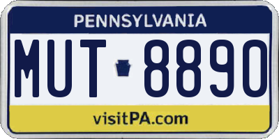 PA license plate MUT8890