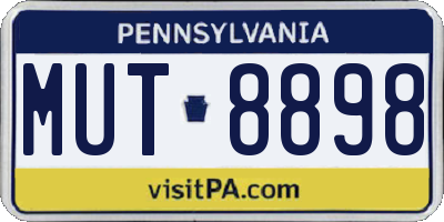PA license plate MUT8898