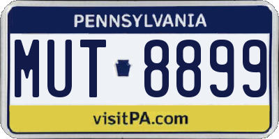 PA license plate MUT8899