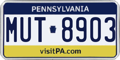 PA license plate MUT8903