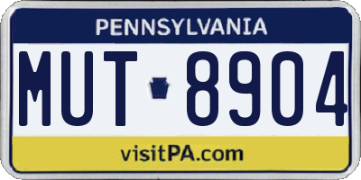 PA license plate MUT8904