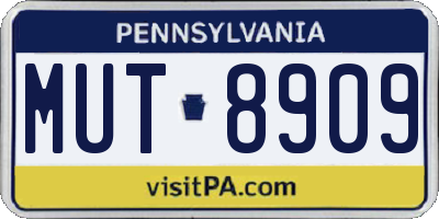 PA license plate MUT8909