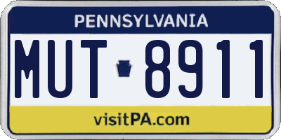 PA license plate MUT8911