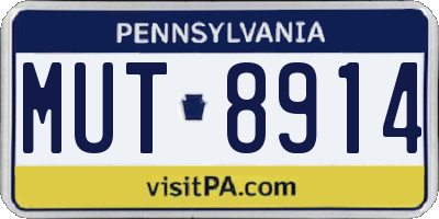 PA license plate MUT8914