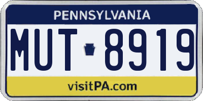 PA license plate MUT8919