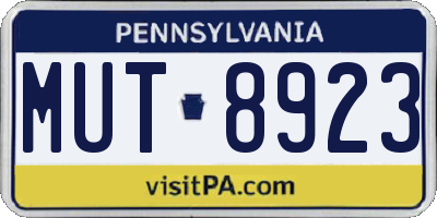 PA license plate MUT8923
